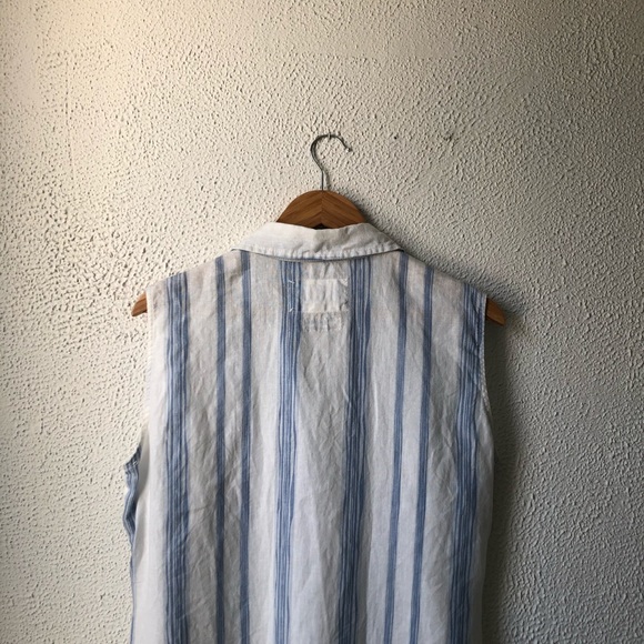 Malvin | Light Blue & White Linen Blend Dress XL - Picture 5 of 8